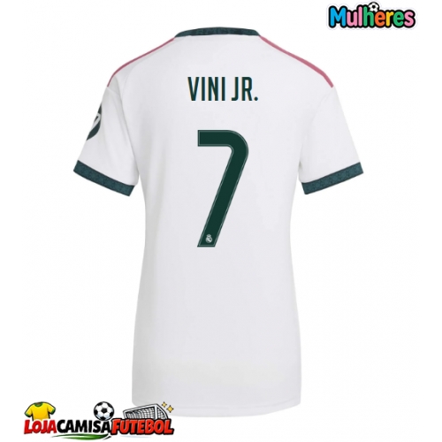 Camisa de Futebol Real Madrid Vinicius Junior #7 Equipamento Principal Mulheres 2026-27 Manga Curta